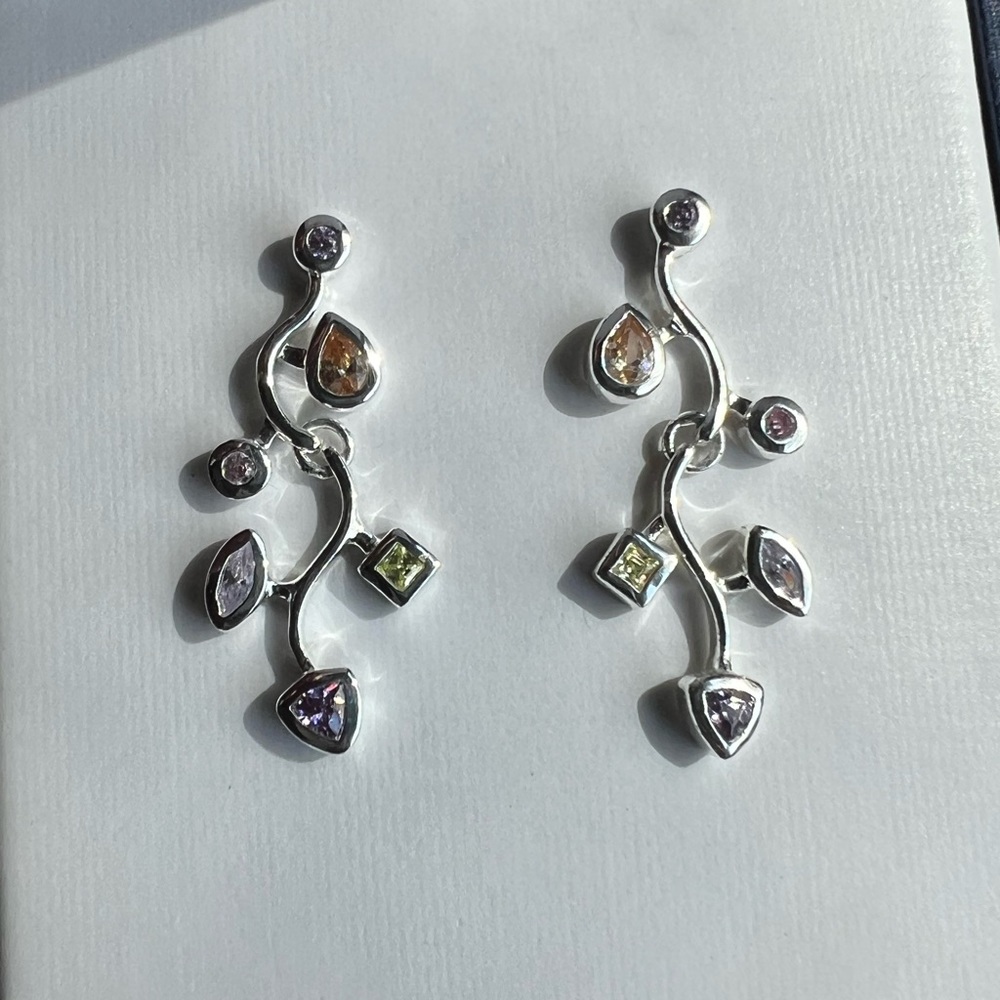 NWOT Multi Stone Sterling Silver Earrings